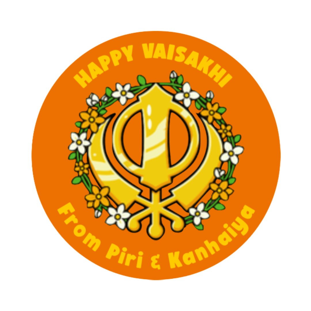 20 Happy Vaisakhi Khanda Stickers