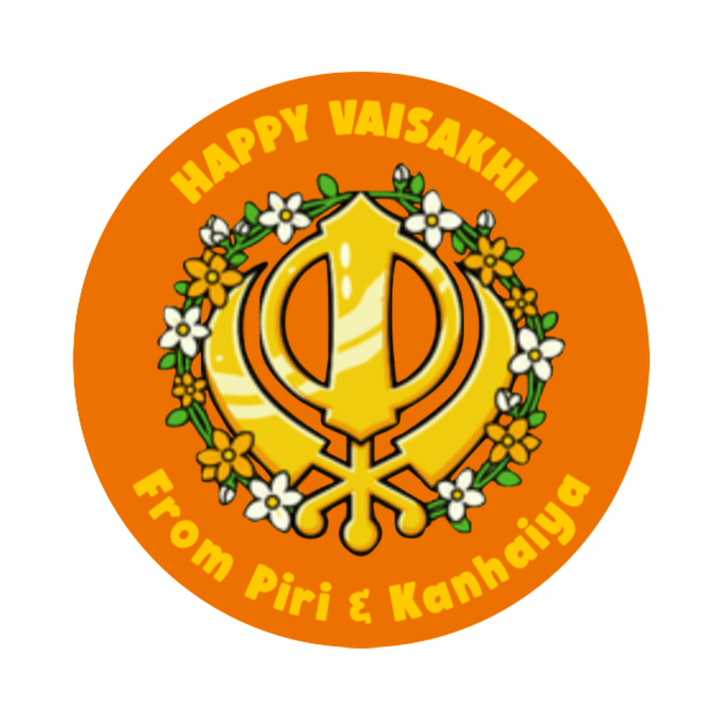20 Happy Vaisakhi Khanda Stickers