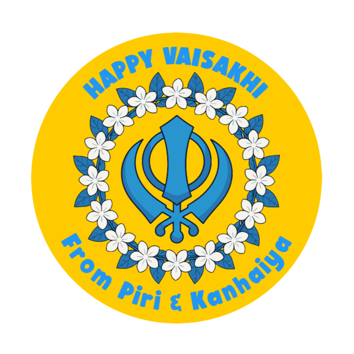 20 Happy Vaisakhi Khanda Stickers