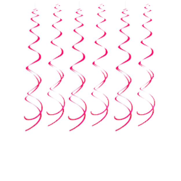 8 Plastic Swirls - Red