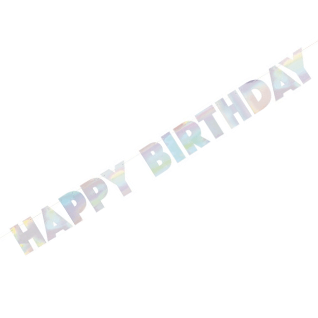 Iridescent Happy Birthday Banner