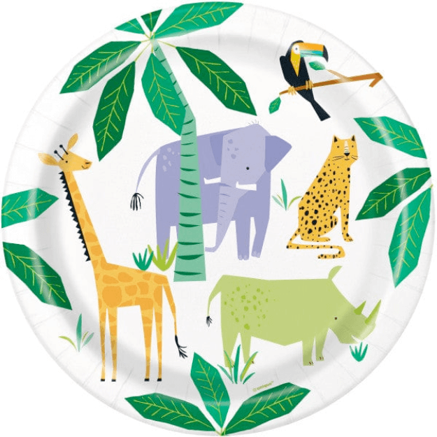 Jungle Animal Plates - 8 Pack