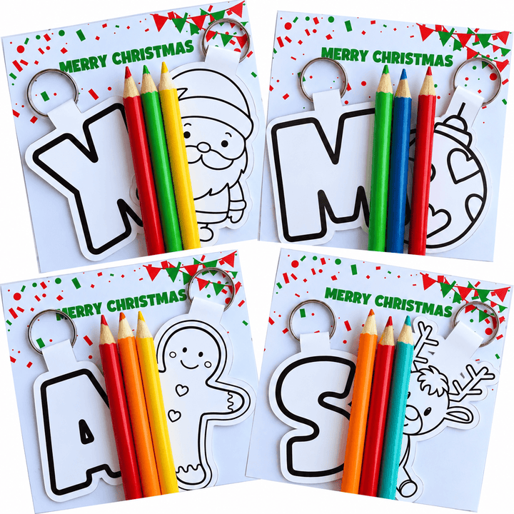 Personalised Initial & Festive Keyring Kit