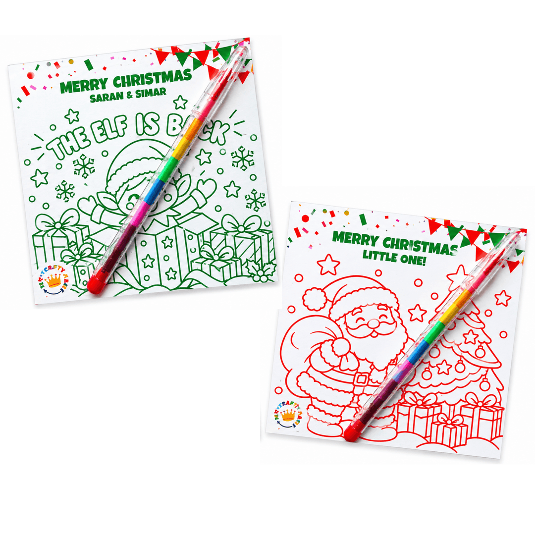 Personalised Christmas Colouring & Activity Card