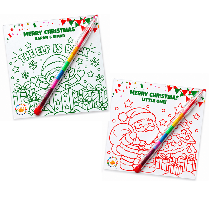 Personalised Christmas Colouring & Activity Card