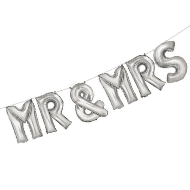 14" Mr & Mrs Balloon Banner