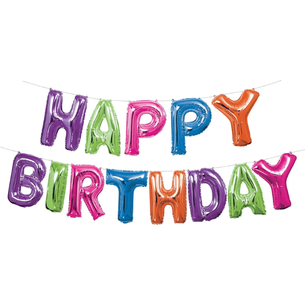 Happy Birthday Balloon Banner
