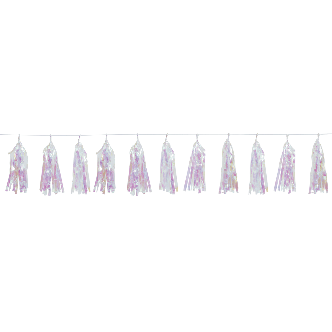 Iridescent Foil Tassel Garland