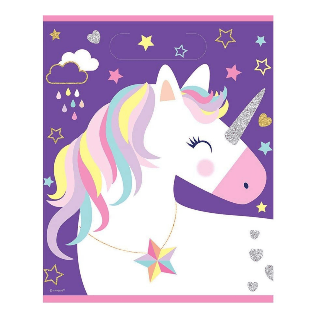 Unicorn Rainbow Party Loot Bag, pack of 8